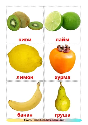 20 Бесплатных Карточек Фрукты на Русском | PDF