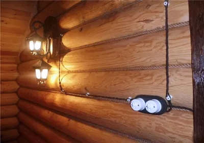 Разводка электрики в деревянном доме открытом способом, витым проводом  Статьи и отзывы: надежная декоративная электрика и винтажный свет
