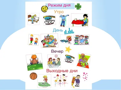 Режим дня школьника (для учеников начальной школы) - online presentation