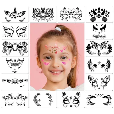 16 шт., Детские трафареты для рисования на лице | AliExpress