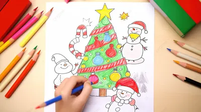 Как нарисовать новогоднюю елку. Пошаговый урок рисования акриловой краской  и текстурной пастой — Уроки рисования для начинающих