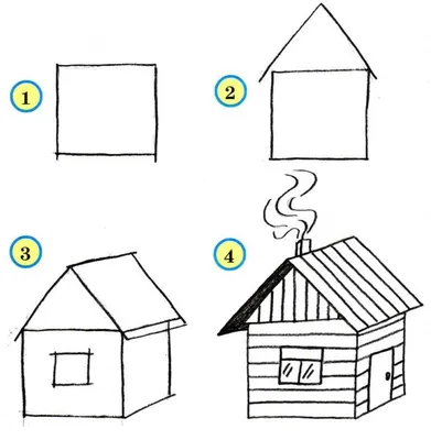 Как нарисовать дом карандашом поэтапно: мастер-класс по рисованию дома  мечты по клеточкам в объемной технике (95 фото)