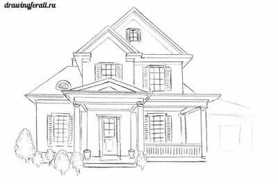 как нарисовать дом карандашом поэтапно 1 | Рисунки дома, Архитектурные  эскизы, Линейные чертежи