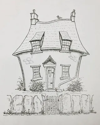 Рисунки для срисовки карандашом домов - 68 фото