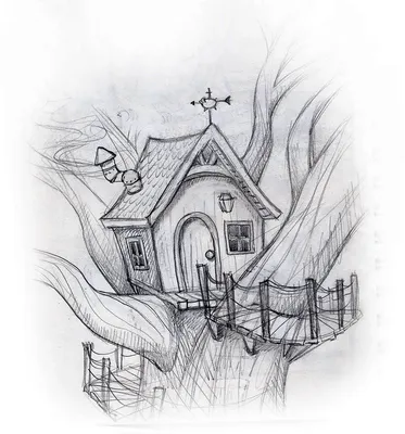 Простые рисунки дом карандашом поэтапно (50 фото) » рисунки для срисовки на  Газ-квас.ком