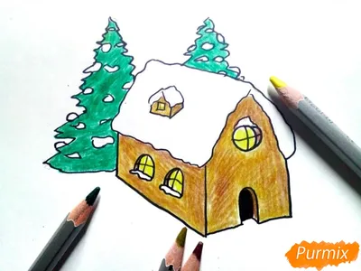 Картинки карандашом для срисовки дома (27 шт)