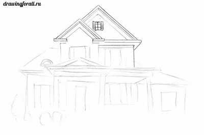 дом нарисованный карандашом | Рисунки дома, Рисовать, Рисование