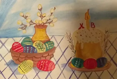 Как нарисовать пасхальный кулич с яйцами | Рисунки на Пасху | Easter  Drawing - YouTube