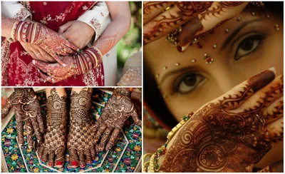 Индийские узоры на руке хной в разных форматах