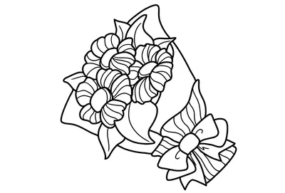 букет из трех контурных цветов тюльпанов. векторный рисунок. простой черный  рисунок. символ весенней любви Иллюстрация вектора - иллюстрации  насчитывающей красивейшее, зажим: 219850858