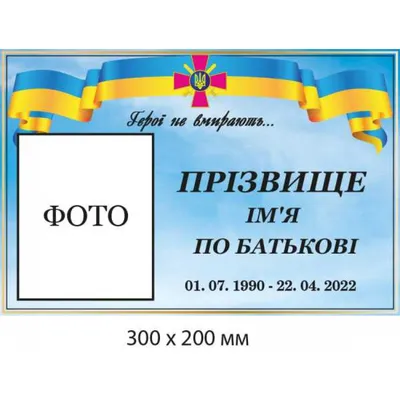 Купить Ритуальные фото таблички на памятники, кресты, надгробия 300х200 мм  артикул 8856 недорого в Украине с доставкой