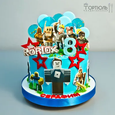 Торт Roblox на 11 лет 27118521 стоимостью 8 400 рублей - торты на заказ  ПРЕМИУМ-класса от КП «Алтуфьево»