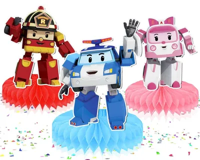 Adorable Cartoon Robocar Poli Cake Topper Make Your Cake an Epic Robocar  Adventure - Etsy