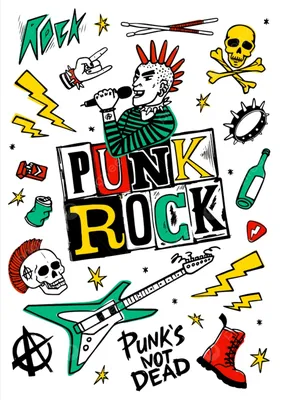 рок н ролл панк музыка бесшовный узор Иллюстрация вектора - иллюстрации  насчитывающей икона, художничества: 225043616