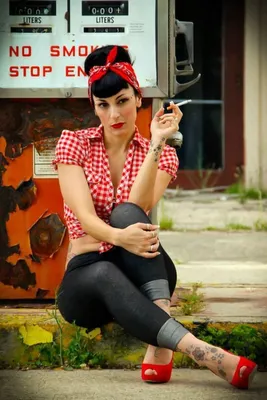 Hyper Detailed Rockabilly Girl Graphic · Creative Fabrica