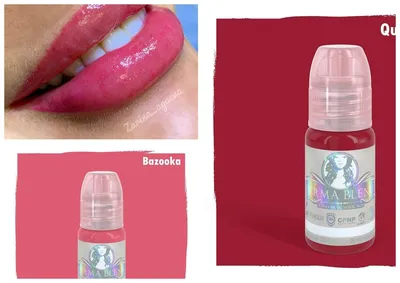 Фотография татуажа губ в розовых тонах