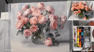 Как рисовать розу акварелью - уроки рисования для начинающих - скоростное  рисование - YouTube