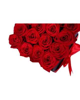 Красные розы в белой коробочке, я люблю тебя