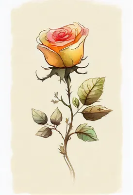 Ручной рисунок розы абстрактная иконка вектора контура цветка | Премиум  векторы