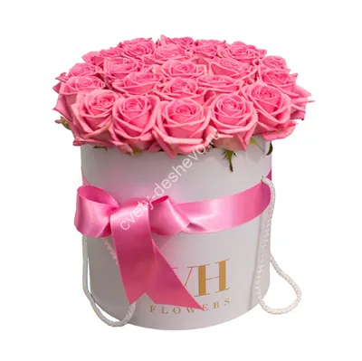 Розовые розы в коробке (XS) 21-23 розы - купить в интернет-магазине Rosa  Grand