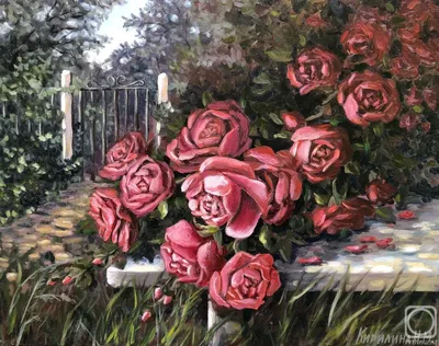 Розы в саду» — создано в Шедевруме