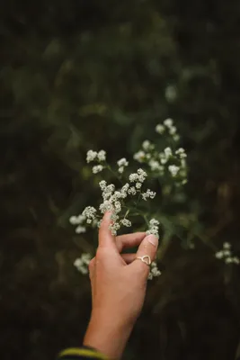 Руки с кольцом и цветами: красота в мельчайших деталях
