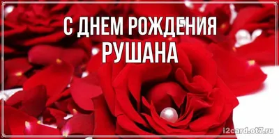 Открытка с именем Рушана С днем рождения рожа и жемчужина. Открытки на  каждый день с именами и пожеланиями.