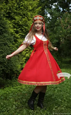 Русский народный костюм Дарьюшка модель 4 красный купить в  kaskad-prazdnik.ru за 4000 руб.