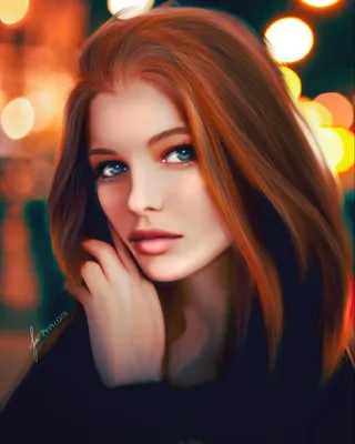 Красивая рыжая девушка рисунок - 79 фото