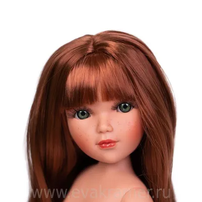 Арабелла. Кукла с веснушками и рыжие прямые волосами с чёлкой. Глаза  зеленые.
