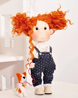 Игровая текстильная кукла щекастик. Кукла с рыжими волосами. Кукла в  комбинезоне. Интерьерная кукла с рыжими волосами. Кукла… | Куклы, Куклы  ручной работы, Куколки
