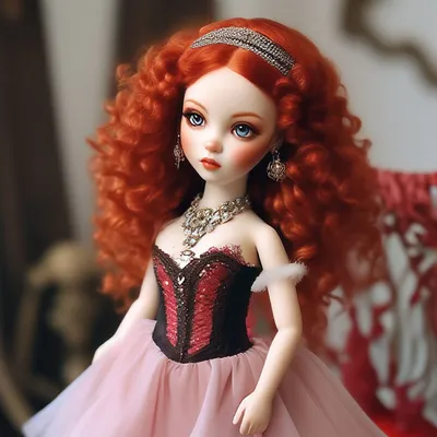 Кукла Нэни, рыжие волосы, в комбинированном платье, 33 см , арт. 33001  купить с бесплатной доставкой в интернет-магазине TuKiTu.ru