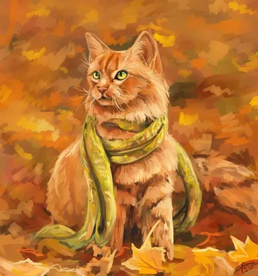 Рыжий Кот на осеннем фоне - Autumn Ginger. Photographer Etkind Elizabeth