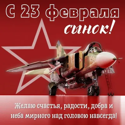 Открытка \"23 февраля. Любимому сыну!\" - Бук-сток