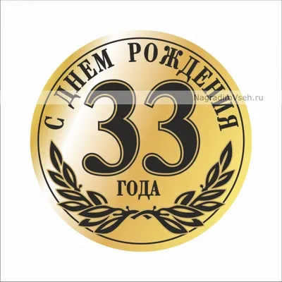Макет медаль 33 года С днем рождения купить в интернет-магазине
