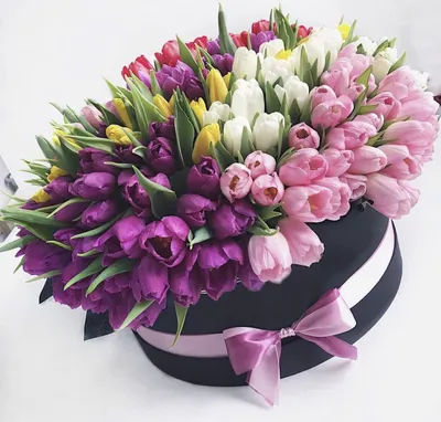 Открытка - тюльпаны с розами на 82 года и пожелание с Днем рождения
