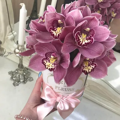Орхидеи с розами в коробке заказать с доставкой по цене 8 990 руб. в  Симферополе
