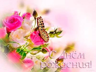 Открытка с днем рождения, бабочка, цветы (24 лучших фото)