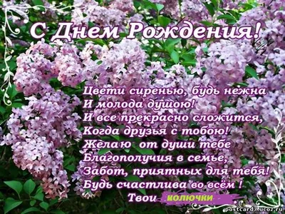 Открытка «Поздравляем с Днём рождения!». Сирень (двойная в конверте) /  Христианский интернет-магазин: приобрести книги и сопутствующую атрибутику с  доставкой по России и зарубежью