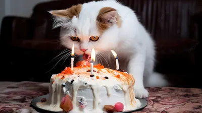Поздравляет с днем рождения(кот),в…» — создано в Шедевруме