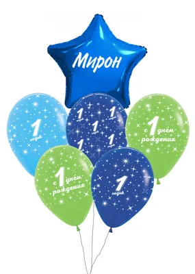 Набор воздушных шаров с именем \"1 Годик Мирон\" - купить в интернет-магазине  OZON с доставкой по России (695580042)