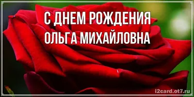 Открытка с именем Ольга Михайловна С днем рождения роза вид сбоку. Открытки  на каждый день с именами и пожеланиями.