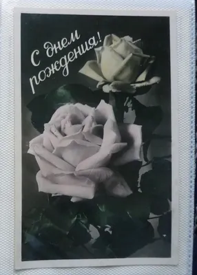 открытка ссср с днём рождения \"Цветы\"