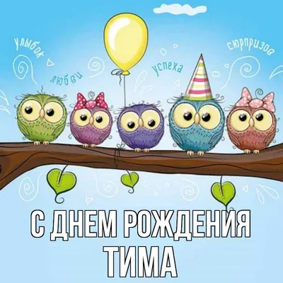 Открытка с именем Тима С днем рождения happy birthday. Открытки на каждый  день с именами и пожеланиями.