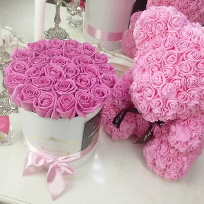 Цветы в коробке с баблс \"С днем Рождения, красотуля\" - купить в Москве |  SharFun.ru