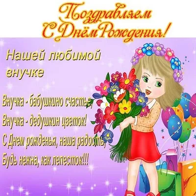 Открытки \"С Днем Рождения, внученька!\" для внучки (103 шт.)