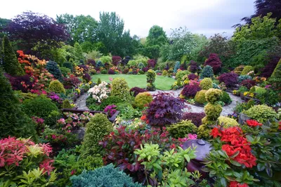 Изображение красивого зеленого пространства Садов В Стиле Ботанических Садов
