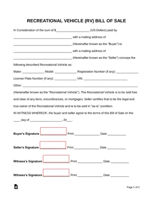 Free Boat Bill of Sale Form - PDF | Word – eForms