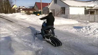 Самодельный колесный снегоход с передней лыжей. | Техника умельцев.  Вездеходы тракторы квадроциклы каракаты багги снегоходы | Дзен