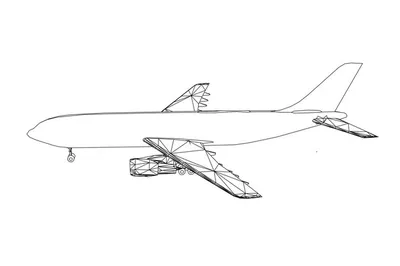 большой самолет. векторный рисунок Иллюстрация вектора - иллюстрации  насчитывающей двигатель, путешествие: 217546086